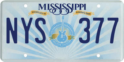 MS license plate NYS377