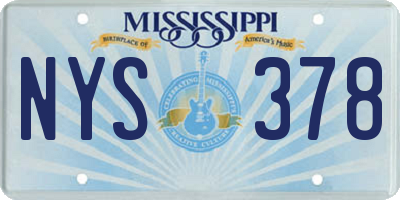 MS license plate NYS378
