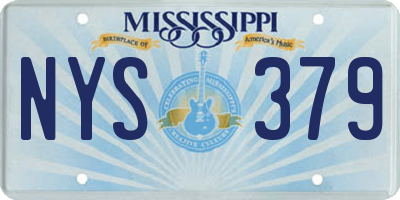 MS license plate NYS379