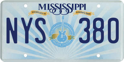 MS license plate NYS380