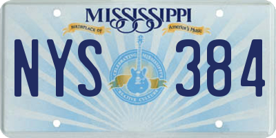 MS license plate NYS384
