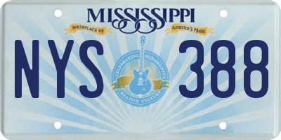 MS license plate NYS388