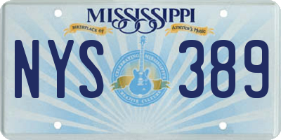 MS license plate NYS389