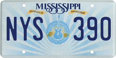 MS license plate NYS390