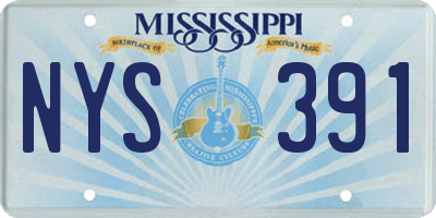 MS license plate NYS391