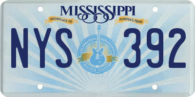 MS license plate NYS392