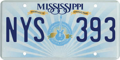 MS license plate NYS393