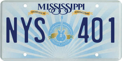 MS license plate NYS401