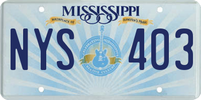 MS license plate NYS403