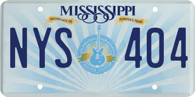 MS license plate NYS404