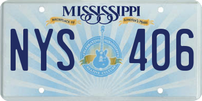 MS license plate NYS406