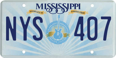 MS license plate NYS407