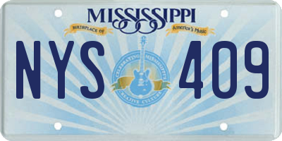MS license plate NYS409