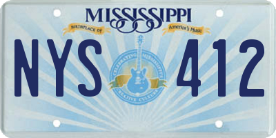 MS license plate NYS412
