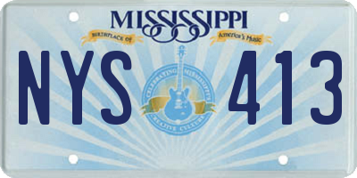 MS license plate NYS413