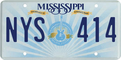 MS license plate NYS414