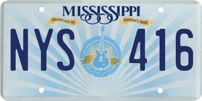 MS license plate NYS416
