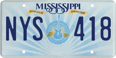 MS license plate NYS418