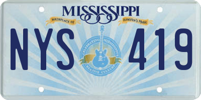 MS license plate NYS419