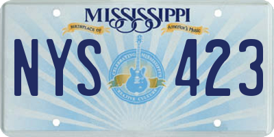 MS license plate NYS423