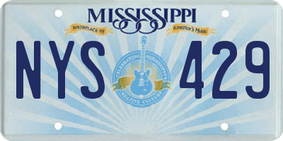 MS license plate NYS429