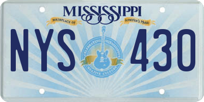 MS license plate NYS430
