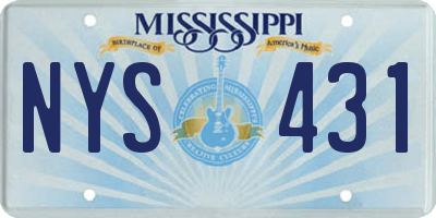MS license plate NYS431