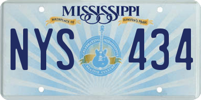 MS license plate NYS434