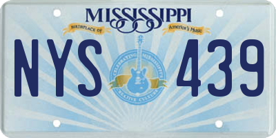 MS license plate NYS439