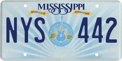 MS license plate NYS442