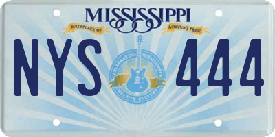 MS license plate NYS444