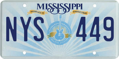 MS license plate NYS449