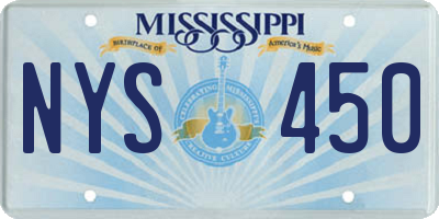 MS license plate NYS450