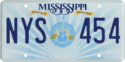 MS license plate NYS454