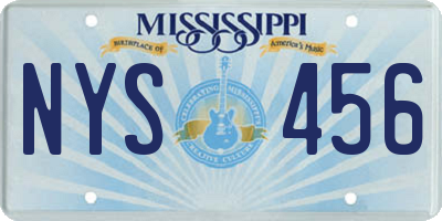 MS license plate NYS456