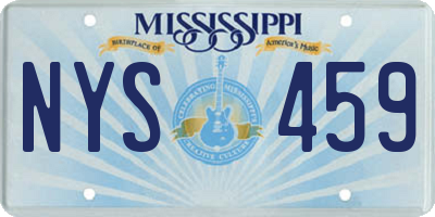 MS license plate NYS459