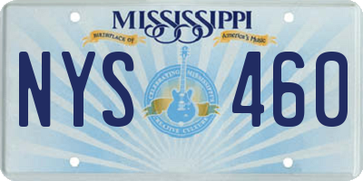 MS license plate NYS460