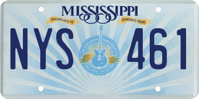 MS license plate NYS461