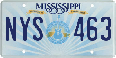 MS license plate NYS463