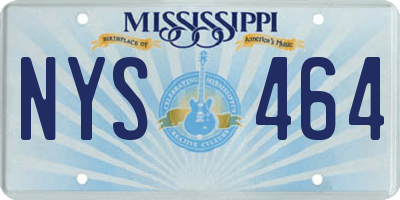 MS license plate NYS464
