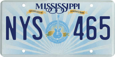 MS license plate NYS465