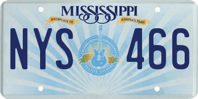 MS license plate NYS466