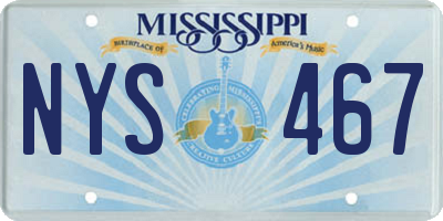 MS license plate NYS467
