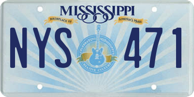 MS license plate NYS471