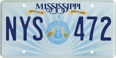 MS license plate NYS472