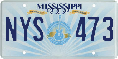 MS license plate NYS473