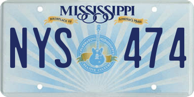 MS license plate NYS474