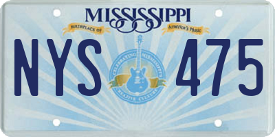 MS license plate NYS475