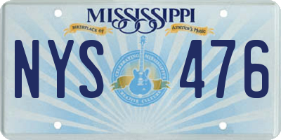 MS license plate NYS476