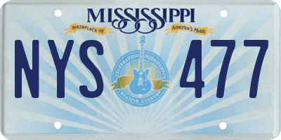 MS license plate NYS477